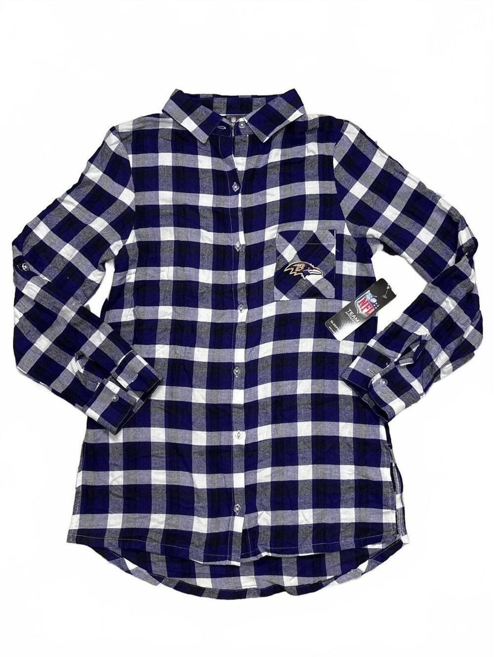 NFL Baltimore Ravens Women's Sleepwear Flannel Shirt - Size Small